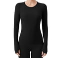 thumbnail image 1 of Hvobtty T-Shirt à Manches Longues Décontracté à Col Rond pour Femmes, Vêtements de Sport de Course à Manches Longues pour Femmes et Tenue de Yoga Respirante Sans Coutures, 1 of 3