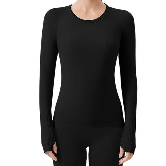 zbxnLI Sportswear for Women Long Sleeve Shirts Crew Neck Shirt Running Athletic Tops Breathable Quick Dry Tops