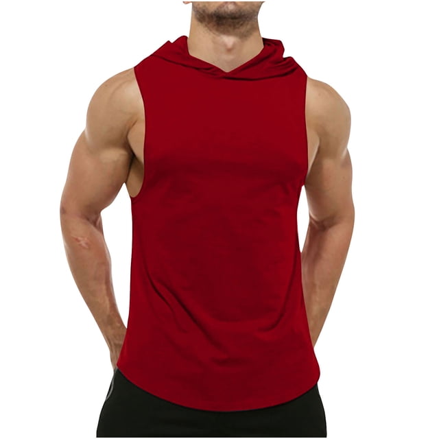 Timegard Tank Tops Men Athletic Comfy Solid Color Hoodies Pullover Casual Sleeveless Tee Shirts Summer
