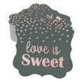 thumbnail image 1 of Inkdotpot Real Rose Gold Foil Bracket Shape Paper Hang Tags Love Is Sweet Wedding Favor Tags Pack Of 100, 1 of 6