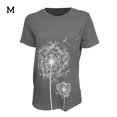 thumbnail image 2 of Becaristey T-shirts à Col Rond pour Femmes Manches Courtes Style Simple T-shirts Imprimé Floral Vêtements Accessoire de Mode Tenue Quotidienne Gris Foncé m, 2 of 6