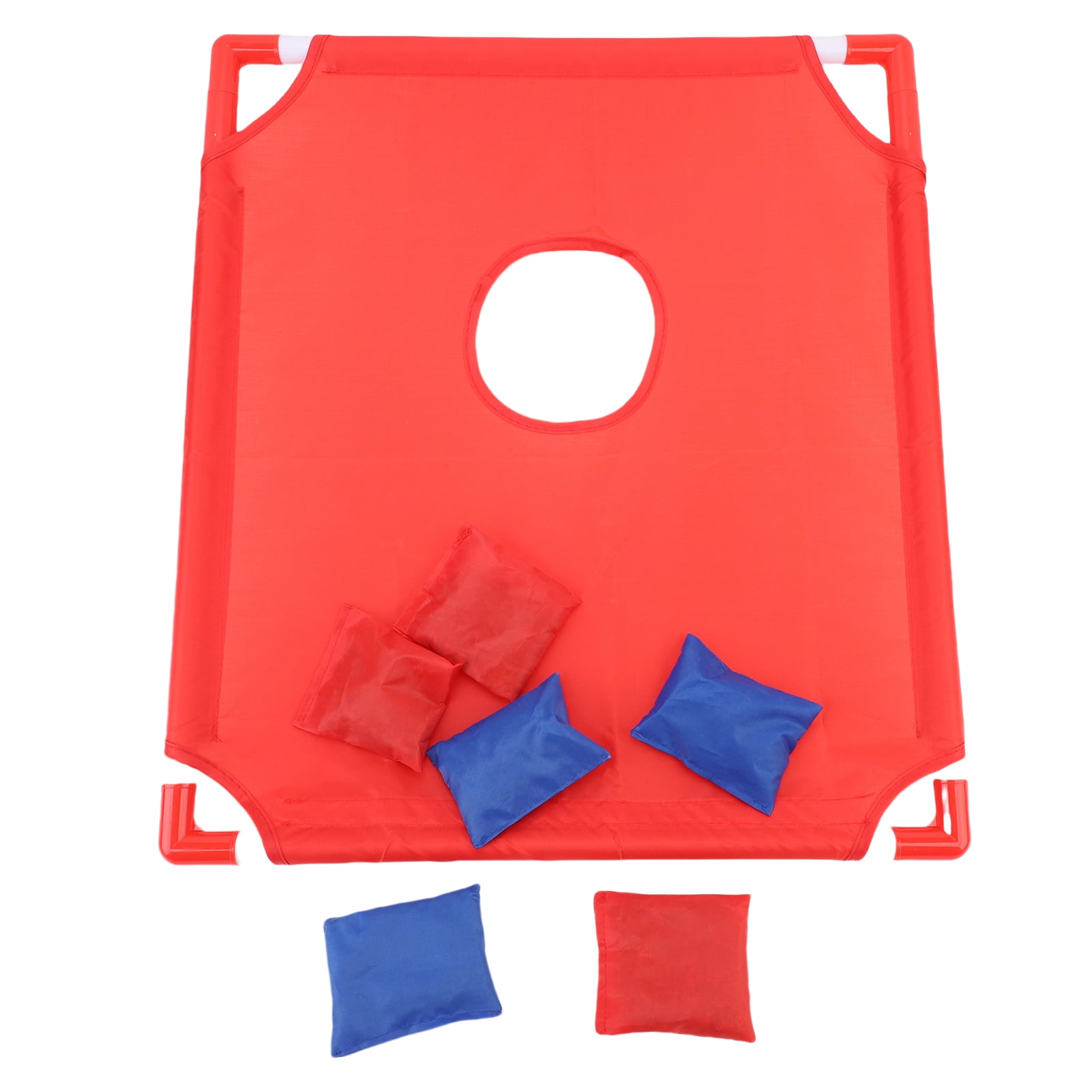 Plastic Portable Cornhole Set, Enhance Hand Eye Coordination Portable Safe Beach Portable Cornhole Set  for Camping Blue,Red