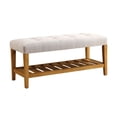 thumbnail image 3 of ACME Charla Bench in Light Gray & Oak, 3 of 3