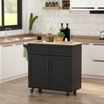 thumbnail image 2 of HOMCOM Îlot de Cuisine Roulant avec Armoire de Rangement, Tiroirs, Porte-Serviettes, 2 of 10