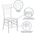 thumbnail image 3 of Bowery Hill Chaise de Salle à Manger en Résine Blanche Empilable Sans Oscillation 36,5 Pouces, 3 of 9