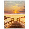 thumbnail image 2 of Promenade en Bois Brun vers la Plage - Impression sur Toile de Pont, 2 of 3