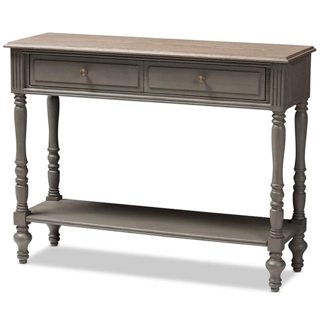 Baxton Studio Noemie Table Console 2 Tiroirs en Brun