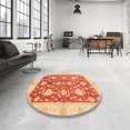 thumbnail image 3 of Ahgly Company Tapis d'Intérieur Carré Abstrait Orange Rouge Oriental, 5 Pieds Carré, 3 of 6