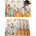 thumbnail image 1 of Thanksgiving Pumpkins Autumn Placemats Set of 4 Heat-Resistant&Anti-Skid Stain Resistant Table Mats Washable Place Mats for Thanksgiving Decorations/Party/Indoor Outdoor Fall Leaf Harvest, 1 of 6