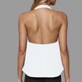 thumbnail image 4 of Liquidation d'Économies! Hauts pour Femmes Grande Taille, Blouse d'Été à Manches Courtes pour Femmes, Haut d'Été Uni Décontracté Sans Manches à Encolure Nouée pour Femme, 4 of 5