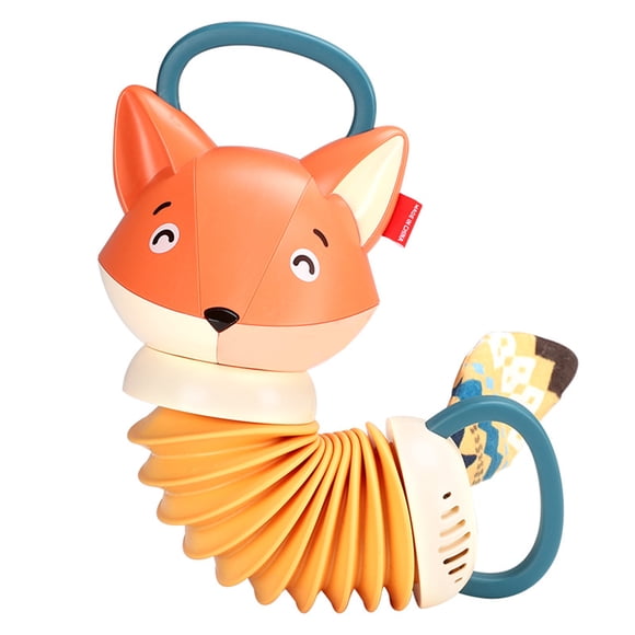 HEVIRGO Accordian Toy Musical Sense Cultivation Grasp Ability Fingers Flexibility Kids Fox Shaped Music Accordion Instrument Toy for Toddler
