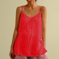 thumbnail image 2 of Mrat Débardeurs d'Entraînement pour Femmes avec Soutien-Gorge Intégré Camisole d'Été Unie à Col Rond Épaules Dénudées Manches Courtes Hauts Blouse Régulière Débardeurs d'Entraînement pour Femmes avec Soutien-Gorge Intégré S-1 Rouge-A L, 2 of 8