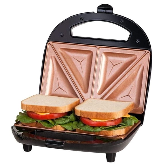 Gotham Steel Nonstick Panini Press Sandwich Maker, 2in1 Breakfast Sandwich Maker Grill / Sandwich Press Grill with Indicator Light, Grilled Cheese Maker Makes 2 Sandwiches with Easy Cut Edges