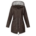 thumbnail image 1 of CEHVOM Women Solid Rain Jacket Outdoor Hooded Raincoat Windproof Top Clearance, 1 of 3
