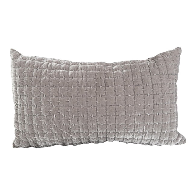 Ensemble de 2 Coussins en Velours Gouchee Home Layla 12 Pouces x 20 Pouces taupe avec Motif Quadrillé Matelassé sur Tissu en Velours Doux avec Fermeture Éclair invisible, Idéal pour Coussins Décoratifs et Convient au Soutien Lombaire en Déco Maison.