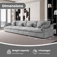 thumbnail image 3 of The Magic Home 4-Seater Cloud Modular Linen Sectional Sofa, Light Gray, 3 of 14