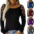 thumbnail image 3 of Long Sleeve Blouse Crew Neck Oversized Top (Women‘s Plus) 1 Pack, 3 of 4