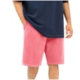 thumbnail image 1 of FcBaudy Mens Shorts, Shorts Men Men's Solid Color Fashionable Casual Washed Loose Pocket Drawstring Waist Sports Running Shorts Man Polyester Trousers, 1 of 7