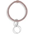 thumbnail image 1 of Key Ring & Wrist Bangle Bracelet - Round Circle Keychain Organizer Hands-Free Wrist Holder Champagne, 1 of 9