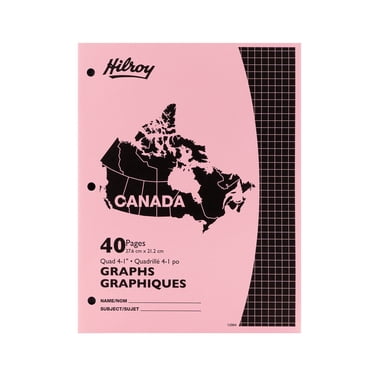 Hilroy® Cahier d'exercices Canada, quadrillé 4-1'', rose