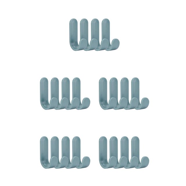 Decodeary 4PCS/6PCS New Portable Storage Hanger ABS Plastic Hook Self Towel Hanger for Kitchen Bathroom Green 5Set