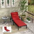 thumbnail image 2 of Outsunny Coussin de Chaise Longue d'Extérieur avec Attaches au Dossier, Rouge Vin, 2 of 10