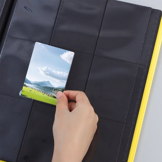 Trading Card Binder,9-Pocket Trading Card Binder, Multiple Pocket 360 Side-Loading Album with Straps for Sports Football Cards