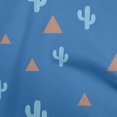 thumbnail image 1 of oneOone Velvet Medium Blue Fabric Plant Cactus With Geometric Craft Projects Decor Fabric Printed By The Yard 58 Inch Wide, 1 of 4