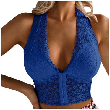 FhsagQ Bra Women Bras Open Crotch Women's Lace Bra No Underwire Back Underwear Women's Bras Camisoles & Tanks Built In Women Bras Dress Blue S