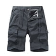 thumbnail image 1 of KIHOUT Mens Casual Athletic Shorts - Cotton Summer Beach Solid Color Golf Cargo Shorts with Multi Pockets, 1 of 3