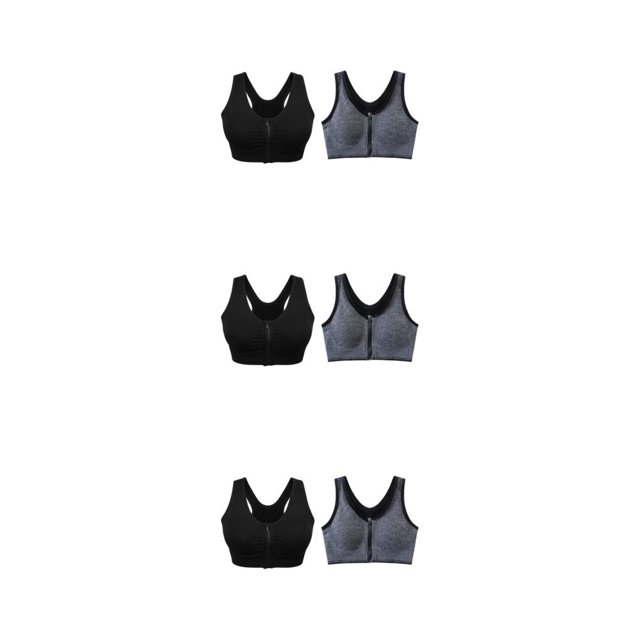 kurtrusly 2pieces Versatile Performance With Wide Application Sports Bra Seamless black + gray S 3Set
