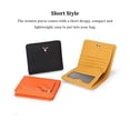 thumbnail image 1 of mmirethe Women Short Mini Wallet Chic Deer Button Purse Solid Color Soft Leather Handbag Cash Photo Card Holder Large Capacity Orange, 1 of 6