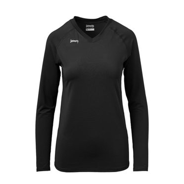 Soffe Intensité 885759093523 Femmes Vee Cou Manches Longues T-Shirt&44; Noir - Petit