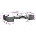 thumbnail image 4 of vidaXL Ensemble Lounge de Jardin 9 Pcs avec Coussins en Rotin Poly Gris, 4 of 4