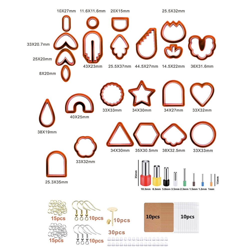 142 Pcs Clay Cutters Set Clay Earring Cutters With Earrings Accessories For Clay Jewelry Making
