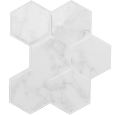 Smart Tiles Peel and Stick Backsplash Wall Tiles, Hexa Yule, 4-Pack, 9.56in x 10.61in