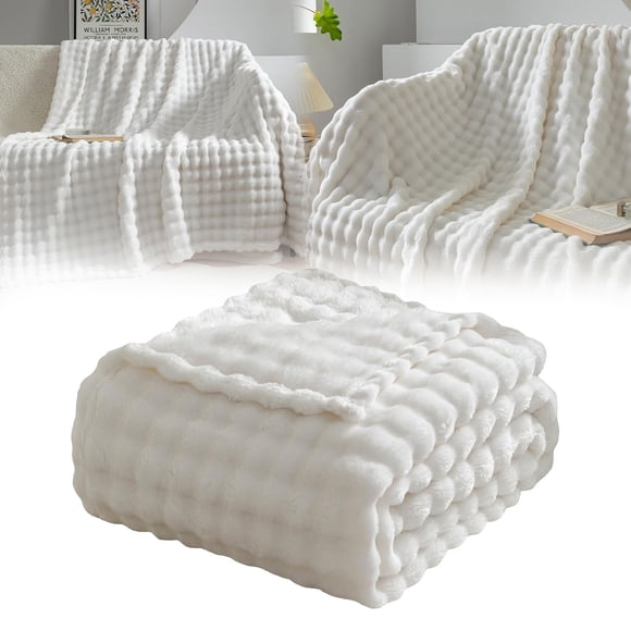 Air Conditioning Blanket Ultra Soft Cozy 3D Bubble Throw Blanket Flannel Blanket Soft Comfy Lightweight 39x59IN Cooling Comforter Queen Size Bedroom Decor Keep Cool for Night Sweats