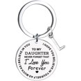 thumbnail image 1 of CHUANK Clearance To My Daughter Message Keychain Stainless Steel Initial Last Name 26 Letter Family Inspirational Keychain Gift, 1 of 2
