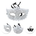 thumbnail image 3 of Unique Bargains Masque de Fête Demi-Visage Design Dragon Tête Pointue 1 Pce pour Mascarade Fête Ton Argent PVC, 3 of 5