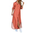 thumbnail image 1 of Ketyyh-chn99 Robes Femmes Robe Évasée à Fleurs Combinaisons Manches à Volants Shorts Robe Mini Orange,2TG, 1 of 5