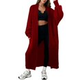 thumbnail image 1 of Comdrip Long Cardigans for Women! Long Cardigans for Women Open Front Cable Knit Cardigan Open Front Oversized Draped Sweater Outerwear Fall Cardigans for Women Wine S, 1 of 4