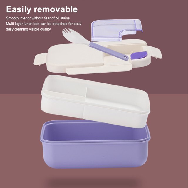 Boîte à Lunch Scolaire Portable Compartiments Micro-Ondes Scellage Contenant Alimentaire Rangement Contenant Alimentaire avec Cuillère Organisateur Verrouillable Étanche Vert