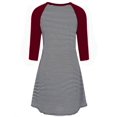 thumbnail image 3 of Jchiup Chemise de Nuit de Maternité à Manches 3/4 à Rayures pour Soins, Allaitement, Vêtements de Nuit, 3 of 7
