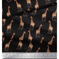 thumbnail image 2 of Soimoi Black polyester Crepe Fabric Dot & Giraffe Animal Decor Fabric Printed BTY 52 Inch Wide, 2 of 3
