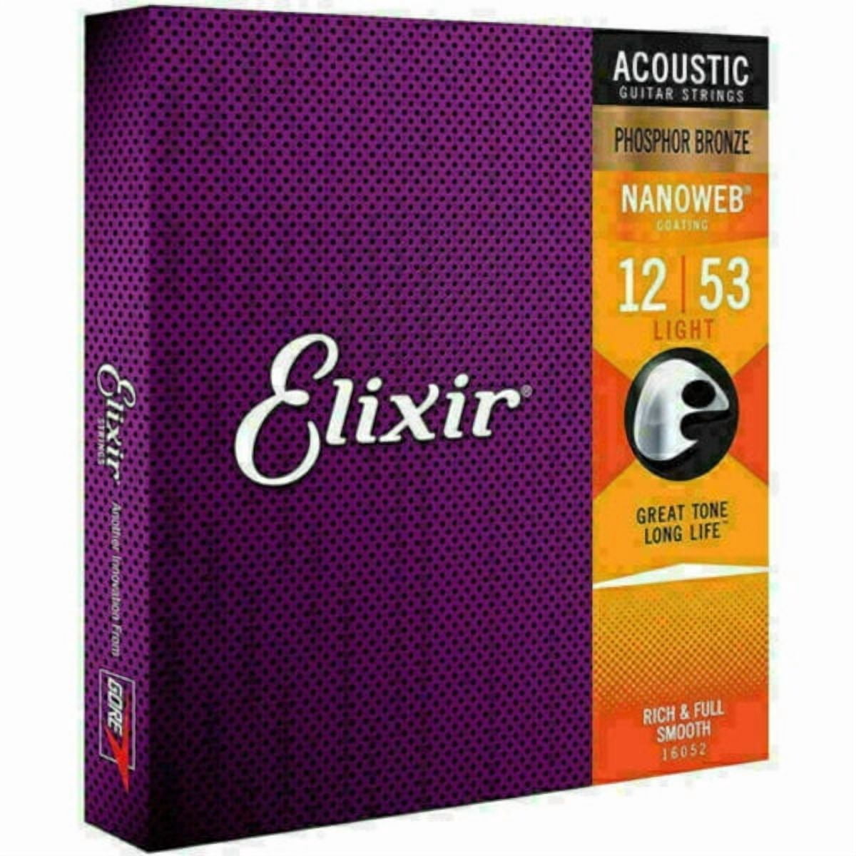 Cordes de Guitare Acoustique Elixir Nanoweb Phosphore Bronze Clair 16052_Paris