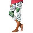 thumbnail image 1 of Pantalons Taille Élastique pour Femmes Pantalons d'Été Décontractés Taille Élastique Imprimés Pantalons de Plage Raccourcis Pantalons pour Femmes Taille Élastique, 1 of 5