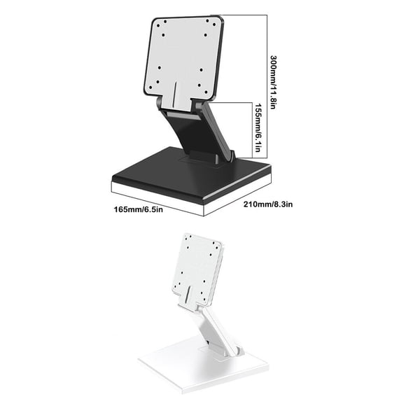 facefd Monitor Stand Bracket Desktop Foldable Shelf PC LCD Vertical Mount Upright Hanger Adjustable Support for 17-24 Inch White
