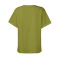 thumbnail image 4 of Dealovy Womesn Tops Summer Casual V Neck Buttons T-Shirts Short Sleeve Solid Color Loose Fitted Tees, 4 of 5
