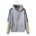 thumbnail image 1 of RKSTN Chandail à Capuche pour Hommes Mode Automne Chandail à Capuche Manches Longues Raglan Décontracté à Blocs de Couleur avec Cordon de Serrage, 1 of 9