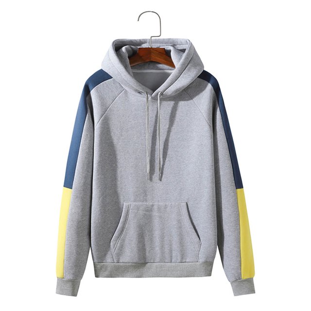 RKSTN Chandail à Capuche pour Hommes Mode Automne Chandail à Capuche Manches Longues Raglan Décontracté à Blocs de Couleur avec Cordon de Serrage
